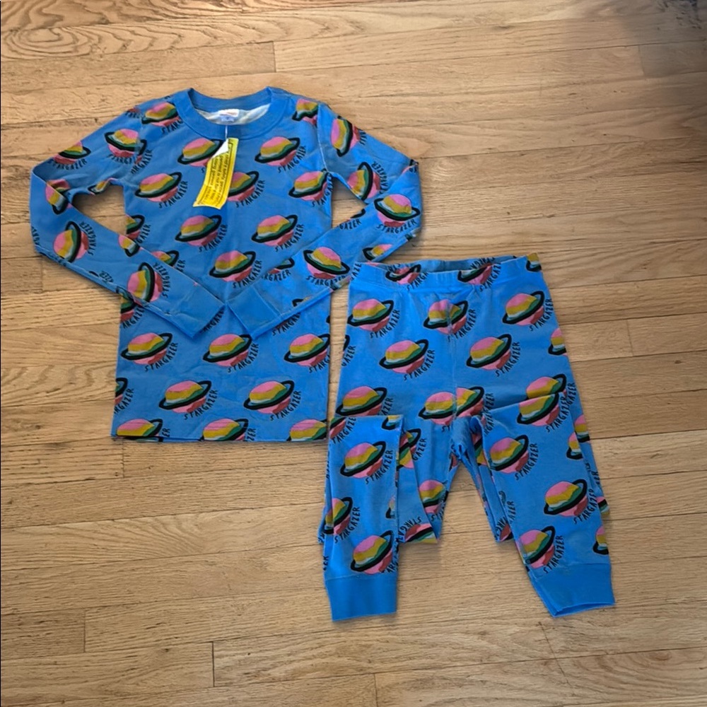 Hanna Andersson Blue Pajama Set with Whimsical Design